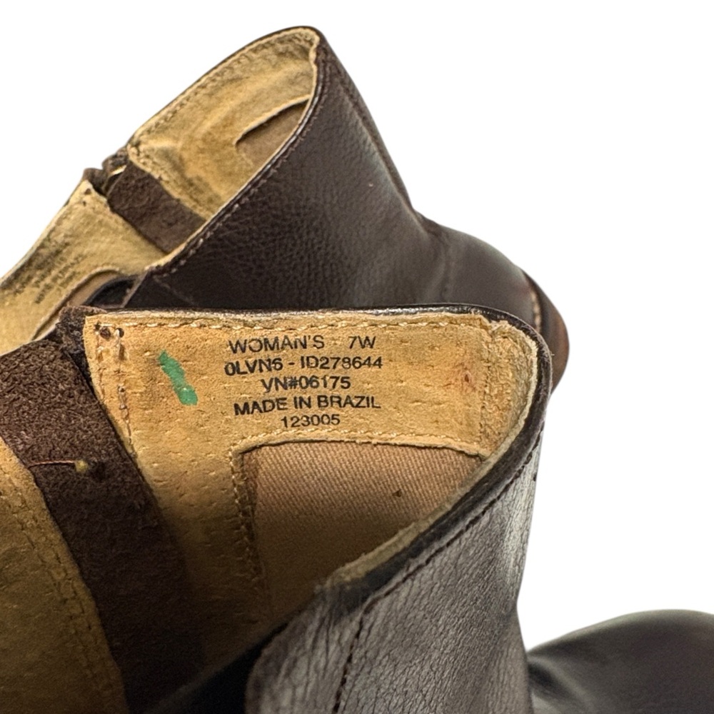L.L. Bean Leather Chelsea Boots Woman's Size 7 Brown Made in Brazil Side Zipper - Picture 10 of 12